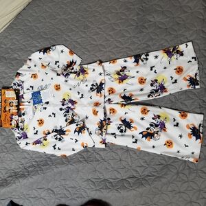 Disney Halloween Kids Pajama Set - White, Orange, Black, Purple